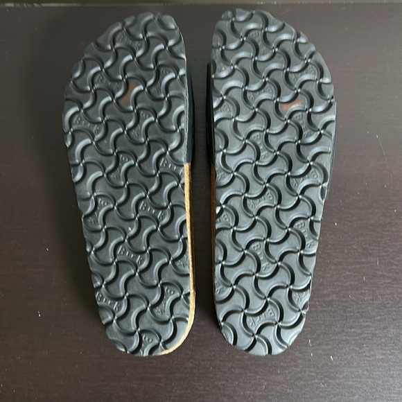 Birkenstock Madrid Birko Flor Black Strap Buckle Suede Cork Sz 38 US 7-7.5 NEW - Picture 12 of 12